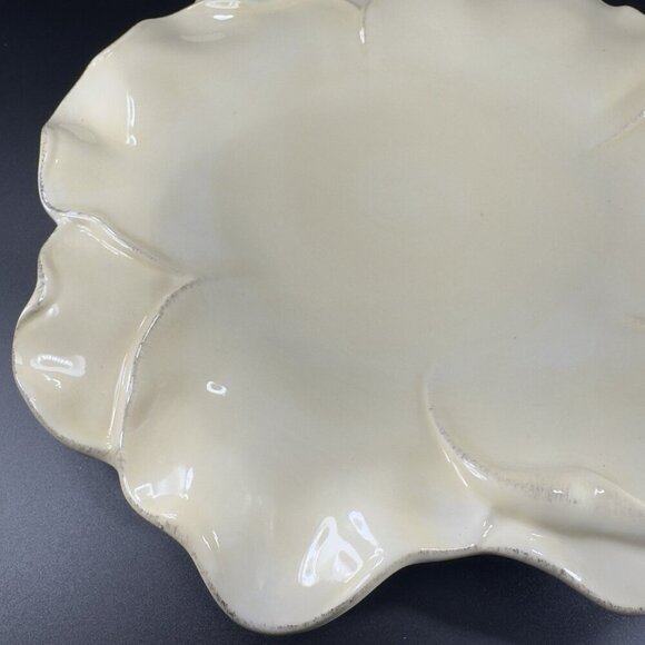 Roscher Flower Antique Butter Yellow Dish Plate 11inch Flower Shape Plate Set 2 - Picture 8 of 16
